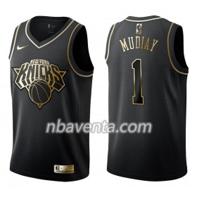 Camiseta Hombre New York Knicks Emmanuel Mudiay 1 Nike Negro Golden Edition Swingman